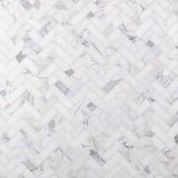 1X2 Polished Calacatta Gold Marble Herringbone Mosaic Tile - MosaicBros.com
