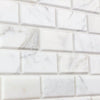 2X4 Polished Calacatta Gold Marble Deep-Beveled Brick Mosaic Tile - MosaicBros.com