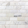 2X4 Polished Calacatta Gold Marble Deep-Beveled Brick Mosaic Tile - MosaicBros.com