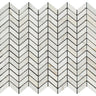 Calacatta Gold Polished Marble Mini Chevron Mosaic Tile.