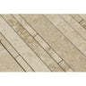 Cappuccino Polished Marble Random Strip Mosaic Tile.