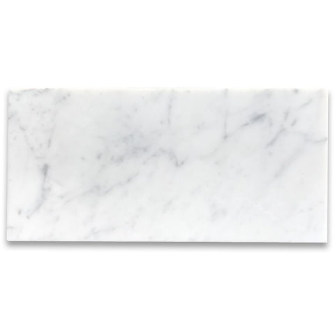 6 x 12 Honed Bianco Carrara Marble Tile.
