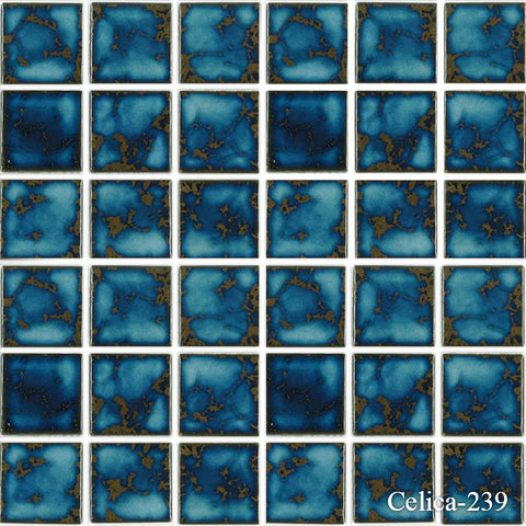Celica Terra Blue  2 x 2  Pool Tile Series - MosaicBros.com