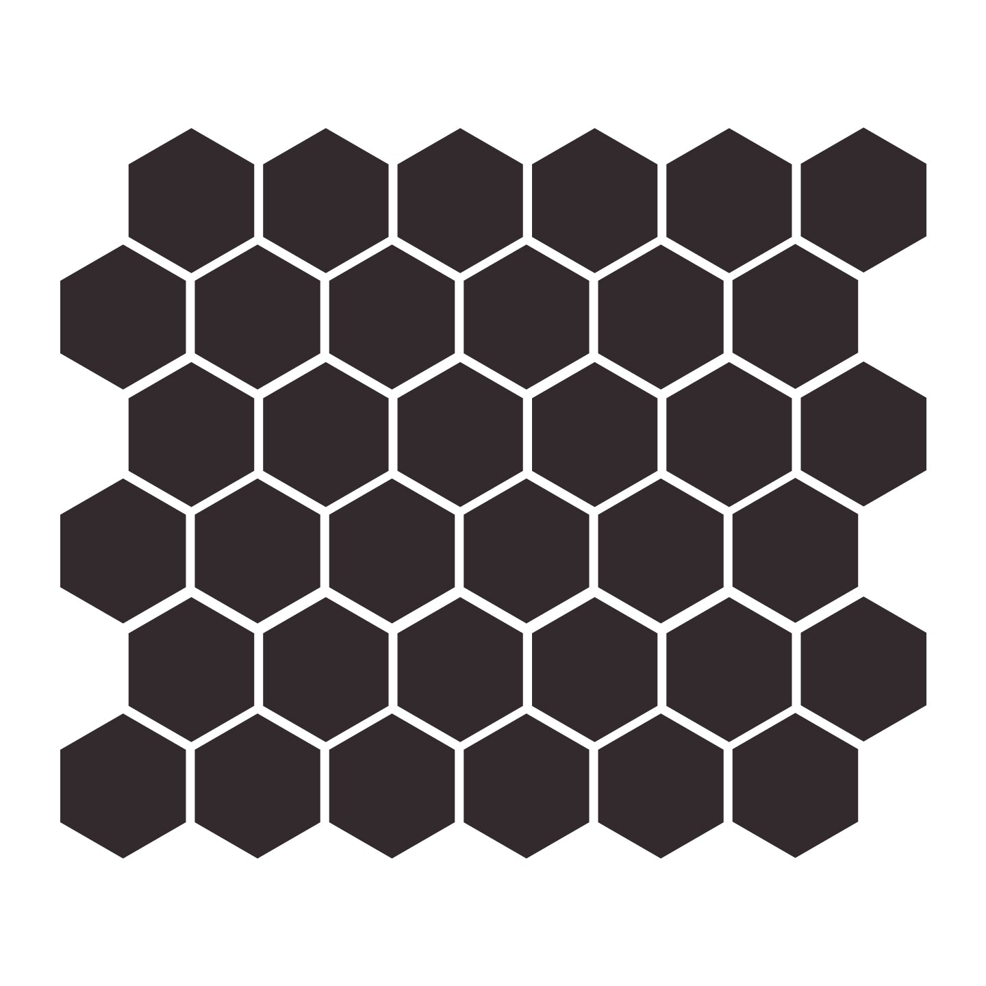 Charcoal 2″ Hexagon Matte