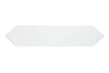 White Ice 3x12 picket wall tile from Roca's Color Collection, showing a close-up of the sleek, white ceramic tile design.