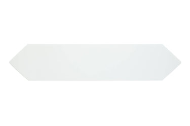 White Ice 3x12 picket wall tile from Roca's Color Collection, showing a close-up of the sleek, white ceramic tile design.