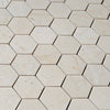 2x2 Polished Crema Marfil Marble Hexagon Mosaic Tile - MosaicBros.com