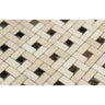 Crema Marfil Polished Marble Mini Pinwheel Mosaic Tile w/Dark Emperador Dots.