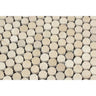 Crema Marfil Polished Marble Penny-Round Mosaic Tile.