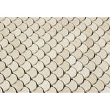 Crema Marfil  Polished Marble Raindrop Mosaic Tile.