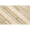Durango Honed Travertine Random Strip Mosaic Tile.