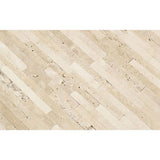 Durango Honed Travertine Small Random Strip Mosaic Tile.