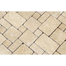 Durango Tumbled Travertine Mini Versailles Pattern Mosaic Tile.