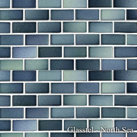 Glasstel North Sea 1 x 2 Pool Tile Series - MosaicBros.com
