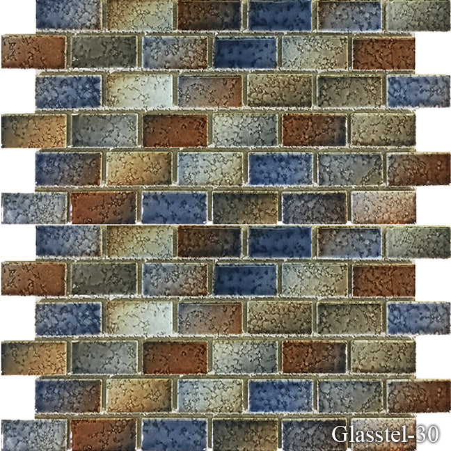 Glasstel Tahoe 1 x 2 Pool Tile Series - MosaicBros.com