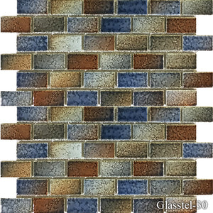 Glasstel Tahoe 1 x 2 Pool Tile Series - MosaicBros.com