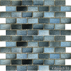 Glasstel Aqua 1 x 2 Pool Tile Series - MosaicBros.com