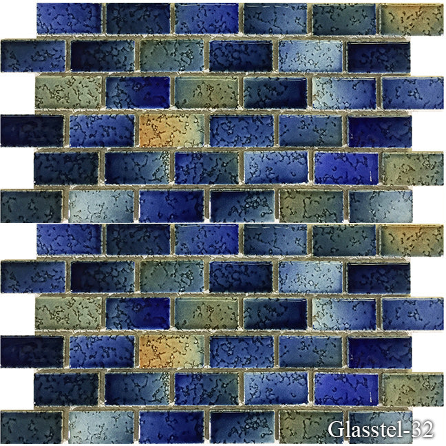 Glasstel Autumn 1 x 2 Pool Tile Series - MosaicBros.com