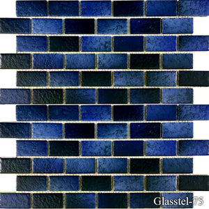 Glasstel Indigo Matte 1 x 2 Pool Tile Series - MosaicBros.com
