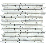 Calacatta Gold Honed Marble Bamboo Sticks Mosaic Tile.