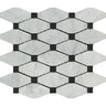 Bianco Carrara Honed Marble Octave Mosaic Tile (w/ Black Dots).