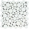 Thassos White Honed Marble Bubbles Mosaic Tile.