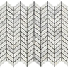 Oriental White Honed Marble Mini Chevron Mosaic Tile.