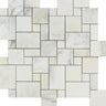 Calacatta Gold Honed Marble Mini Versailles Pattern Mosaic Tile.