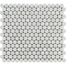 Oriental White Honed Marble Penny Round Mosaic Tile.