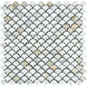 Calacatta Gold Honed Marble Raindrop Mosaic Tile.