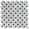 Bianco Carrara Honed Marble Stanza Mosaic Tile (w/ Black Dots).