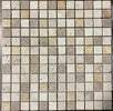 1 x 1  Tumbled Scabos Travertine Mix Mosaic Tile.