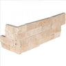 6 x 18 Split-faced Ivory Travertine Ledger Corner.
