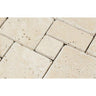 Ivory Tumbled Travertine OPUS Mini Pattern Mosaic Tile (Interlocking).