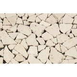 Ivory Tumbled Travertine Random Broken Mosaic Tile.
