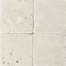 4 x 4 Tumbled Ivory Travertine Mosaic Tile.
