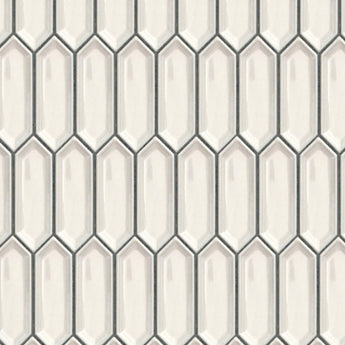 Ivory Ivy Picket Porcelain Mosaic Tile - MosaicBros.com