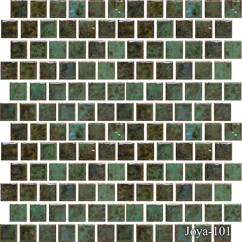 Joya Verde 1 x 1 Pool Tile Series - MosaicBros.com