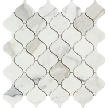 Calacatta Gold Honed Marble Lantern Mosaic Tile.