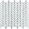 Thassos White Honed Marble Mini Chevron Mosaic Tile.