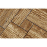 Noce Exotic (Vein-Cut) Unfilled Brushed Travertine OPUS Mini Pattern Mosaic Tile (Interlocking).