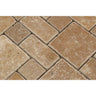 Noce Tumbled Travertine Mini Pattern Mosaic Tile (Non-Interlocking).