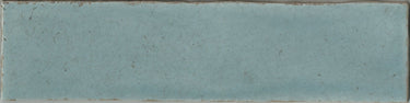 Roca Maiolica Crackled aqua 3x12 inch wall tile with a glossy, crackled ceramic finish for decorative interior walls.