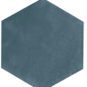 Blue Steel MAIOLICA HEXAGON wall tile by Roca, 7x8 inches, with a glossy blue and steel finish, suitable for interior walls.