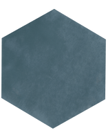 Blue Steel MAIOLICA HEXAGON wall tile by Roca, 7x8 inches, with a glossy blue and steel finish, suitable for interior walls.
