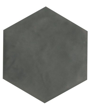 Roca Maiolica Hexagon taupe wall tile measuring 7x8 inches, with a matte taupe finish and geometric hexagon pattern.