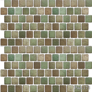 Pad Moss Green  1 x 1 Pool Tile Series - MosaicBros.com