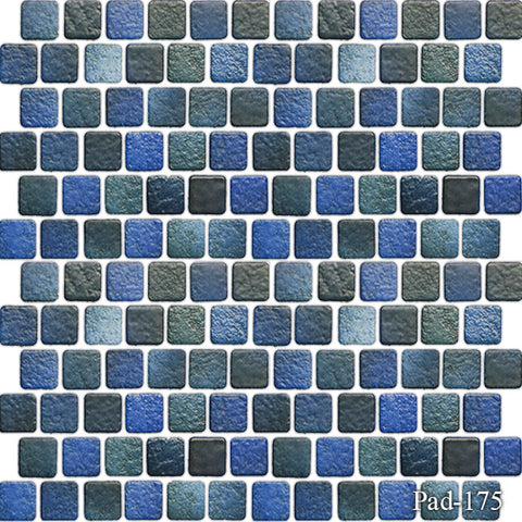 Pad Jade Blue  1 x 1 Pool Tile Series - MosaicBros.com