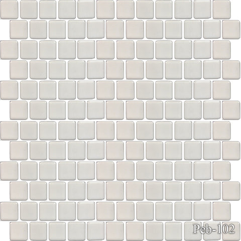 Peb White  1 x 1 Pool Tile Series - MosaicBros.com