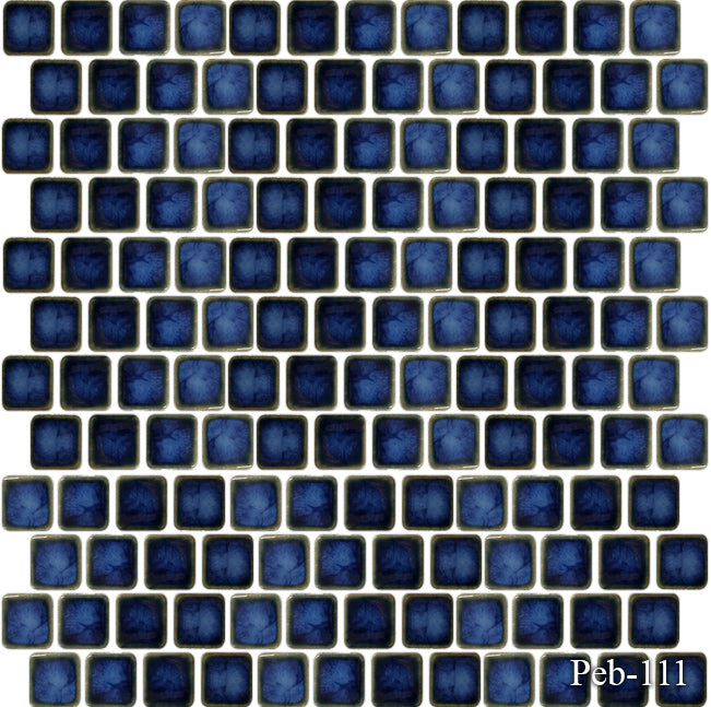 Peb Marble Blue 1 x 1 Pool Tile Series - MosaicBros.com